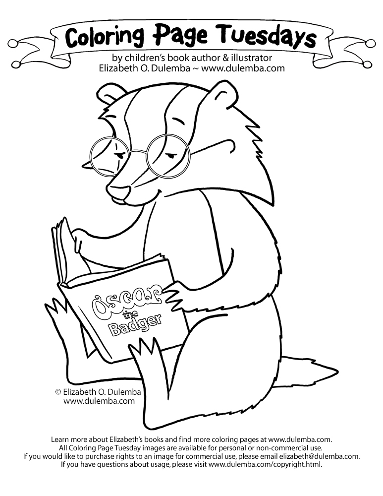 dulemba: Coloring Page Tuesday - Badger!