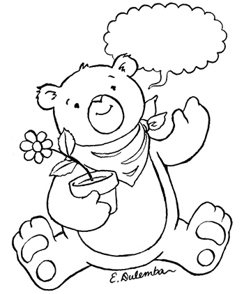 dulemba: Coloring Page Tuesdays - Message from Bear