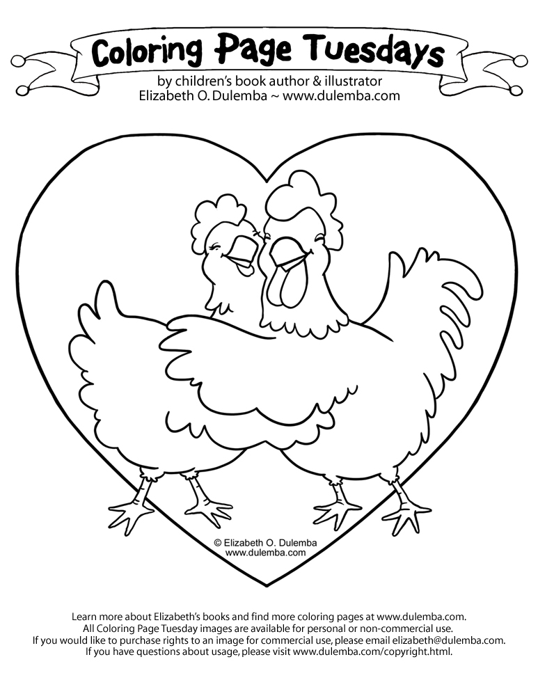 dulemba: Coloring Page Tuesday - Love chickens!