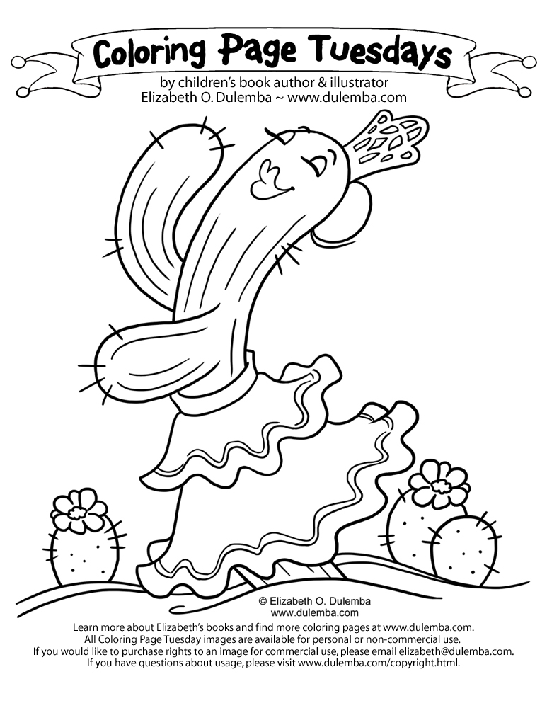 Coloring Page Tuesday - Cactus dance title=
