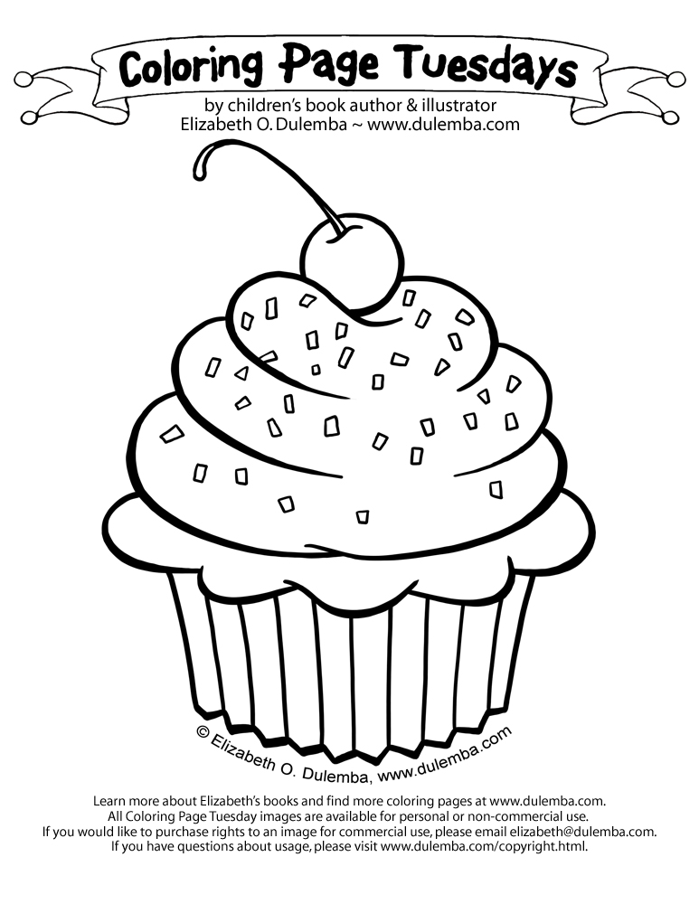 Coloring Page Tuesday - Cupcake! title=