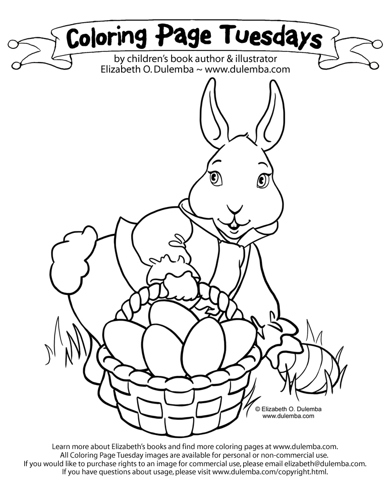 dulemba Coloring Page Tuesday Easter Bunny