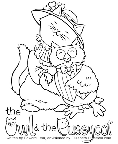 dulemba: Coloring Page Tuesday - Owl and Pussycat
