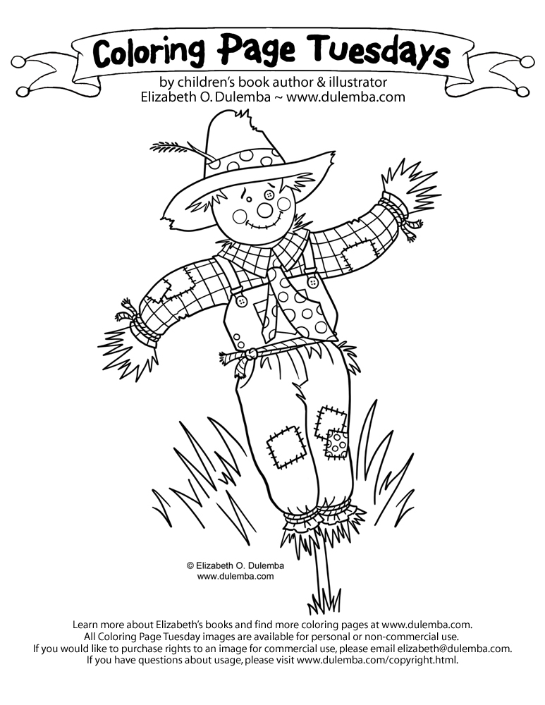 scarecrow and cornstalk coloring pages