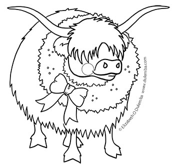 dulemba: Coloring Page Tuesday - Scottish Cow