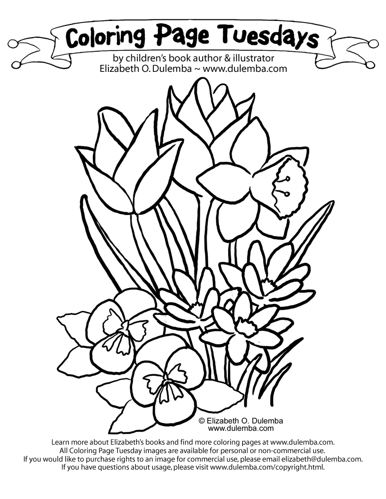 spring coloring sheets re-creation