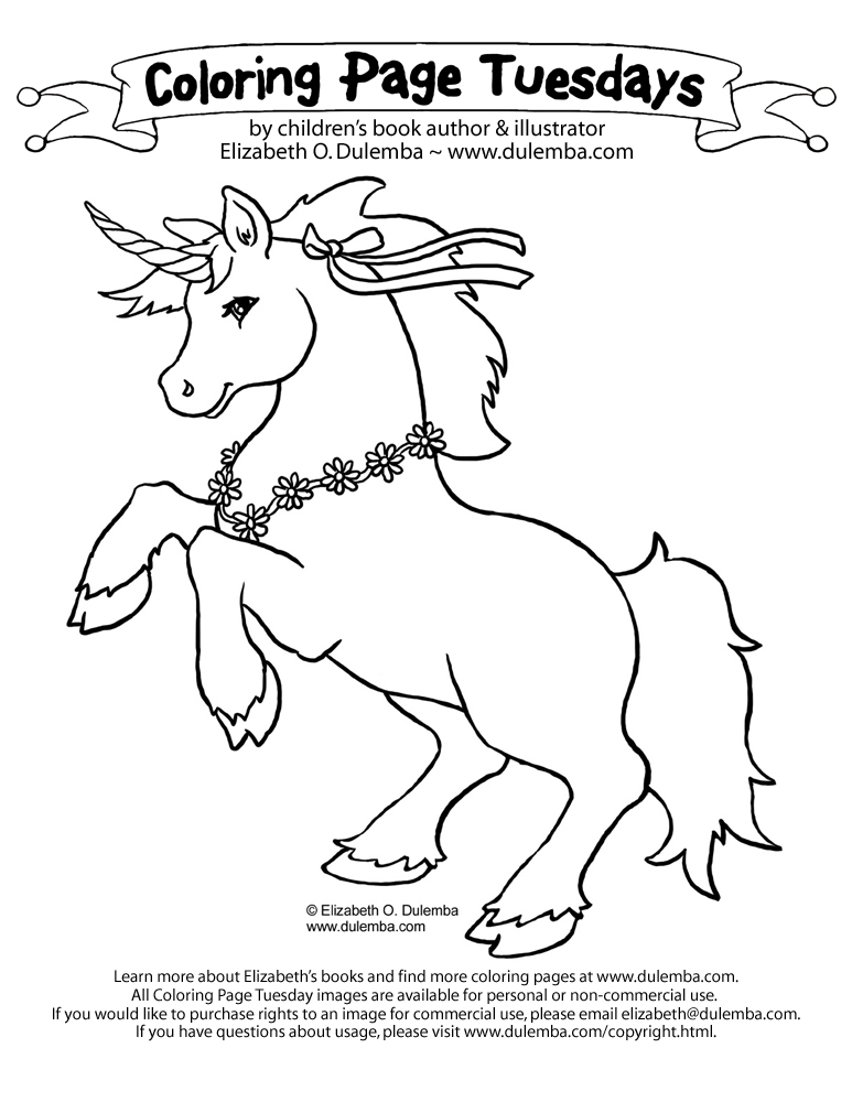 dulemba: Coloring Page Tuesday - Unicorn